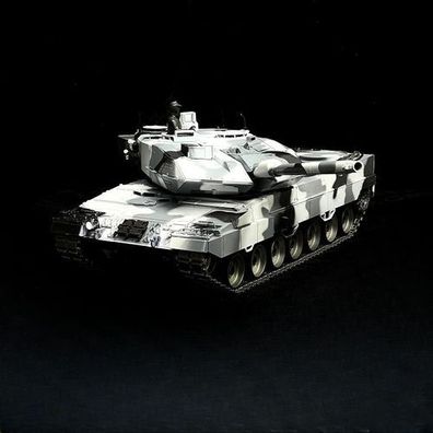 RC Panzer "German Leopard 2A6" Schnee TarnLackiert Heng Long 1:16 Stahlgetriebe -V7.0