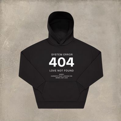 Oversize Hoodie Funshirt bedruckt mit dem Motiv ERROR 404