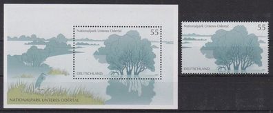 BRD 2003 postfrisch MiNr. 2343 + Block 63 Nationalpark Unteres Odertal