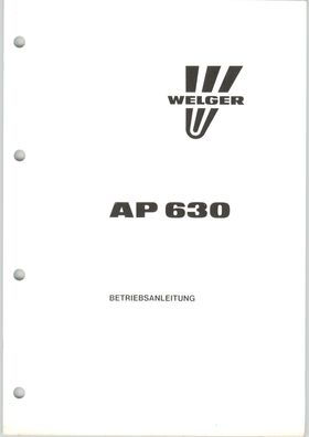 Betriebsanleitung für die Welger Ballenpresse AP 630