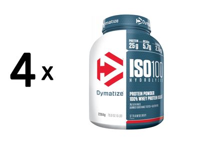 4 x Dymatize ISO 100 (2264g) Strawberry