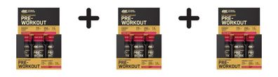 3 x Optimum Nutrition Gold Standard Pre-Workout Shot (12x60ml) Mixed Berry