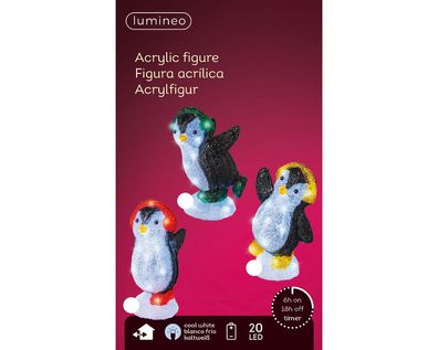 LED Pinguin l9.5b13h21 cm kaltweiß a3 Weihnachtsbeleuchtung Lumineo