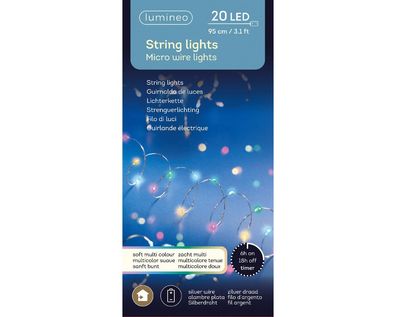 MicroLED String BO l95cm silber/zmlt Weihnachtsbeleuchtung Lumineo