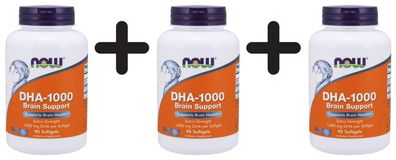3 x NOW Foods DHA-1000 Brain Support - 90 softgels