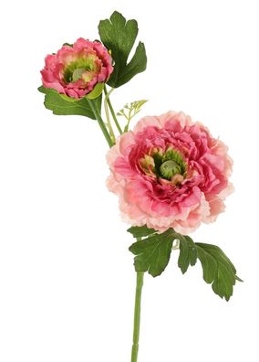 Ranunkel, 2x verzweigt mit Knospe d. rosa Kunstblume Seide Kunstblume Driesprong