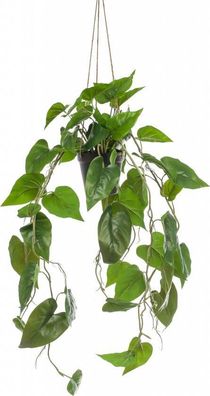 Philodendron scandens Anhänger im Topf 80 cm Kunstblume Seide Kunstblume Emerald