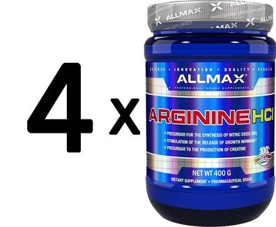 4 x AllMax Nutrition Arginine HCI - 400g