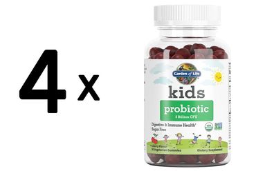 4 x Garden of Life Kids Probiotic, 3 Billion CFU (Cherry) - 30 gummies