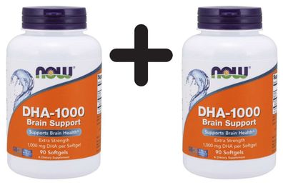 2 x NOW Foods DHA-1000 Brain Support - 90 softgels