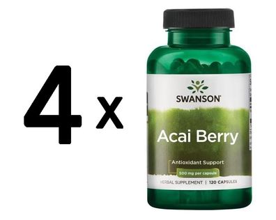 4 x Swanson Acai Berry, 500g - 120 caps