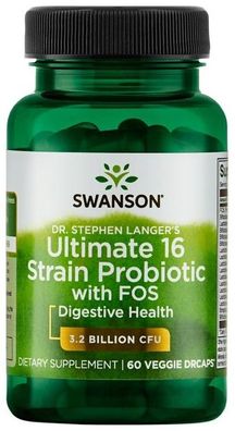 Dr. Stephen Langer's Ultimate 16 Strain Probiotic with FOS, 3.2 Billion CFU - 60 vcap