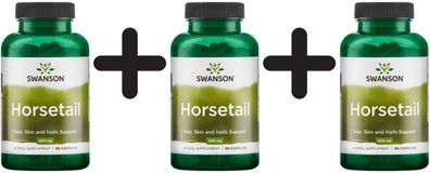 3 x Swanson Horsetail, 500mg - 90 caps