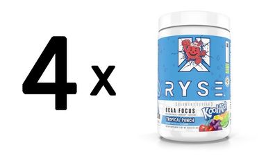 4 x RYSE BCAA Focus, Kool-Aid Tropical Punch - 333g