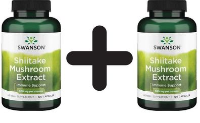 2 x Swanson Shiitake Mushroom Extract, 500mg - 120 caps
