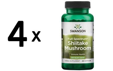 4 x Swanson Shiitake Mushroom, 500mg - 60 caps