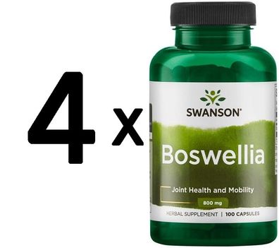 4 x Swanson Boswellia, 400mg - 100 caps