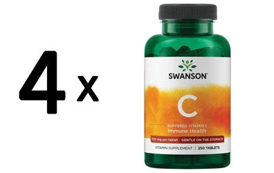 4 x Swanson Buffered C - 250 tabs