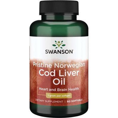 EFAs, Pristine Norwegian Cod Liver Oil, 1000mg - 60 softgels