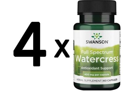 4 x Full Spectrum Watercress, 400mg - 60 caps