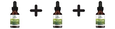 3 x Swanson Milk Thistle Liquid Extract, Alcohol- & Sugar-Free - 29 ml
