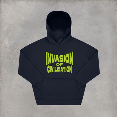 Oversize Hoodie Funshirt bedruckt mit dem Motiv Inasion of Civilization