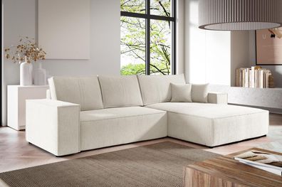 Sofa Ecksofa Couch COBO 294 cm Schlaffunktion mit Bettkasten Struktur Stoff