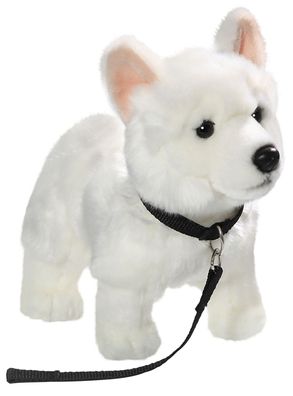 Carl Dick Weißer Schäferhund mit Leine stehend ca. 26cm lang, ca. 22cm hoch 3485 Kusc