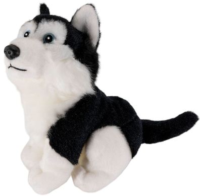 Carl Dick Husky, schwarz, sitzend, Hund, ca. 16cm 1672004 Kuscheltier, Plüschtier, St