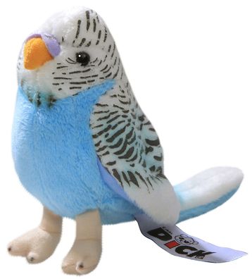 Carl Dick Wellensittich Vogel dunkelblau, ca. 13cm 2823005 Kuscheltier, Plüschtier, S