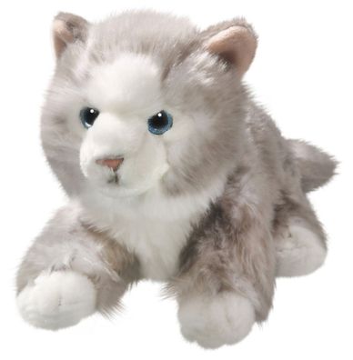 Carl Dick Katze liegend grau, ca. 23cm 3241003 Kuscheltier, Plüschtier, Stofftier