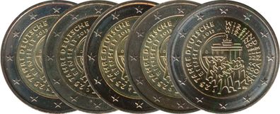 Deutschland 2 Euro 2015 - 25 J. Einheit ( A-J )*
