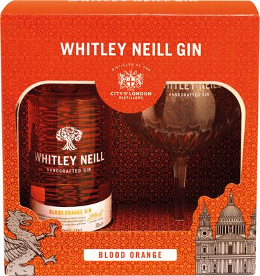 Whitley Neill Blood Orange Gin mit Glas NV 0.7 L Flasche (Gr. 0.7 L Flasche)