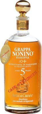 Nonino Distillatori Grappa Anticacuvee Riserva Cask Strength NV 0.7 L Flasche