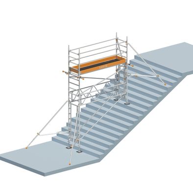 Layher Treppen-Kit fuer Fahrgeruest Uni Standard P2 mit 2 Durchgaengen 5,73m AH