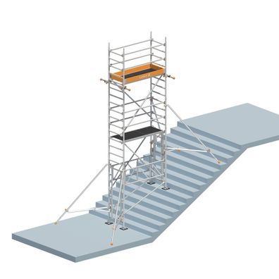 Layher Treppen-Kit fuer Fahrgeruest Uni Leicht mit 2 Durchgaengen 7,03m AH