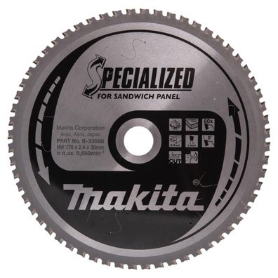 Makita HM-Kreissägeblatt, Spezial, TCT TCT • 270 x 30 mm • 60 Zähne • Sandwichplatten