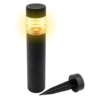 Metall Solar Gehweg Leuchte 42cm - anthrazit - Garten Deko Wege Lampe warm weiß