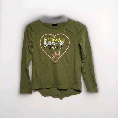 PAGE young Longsleeve Gr. 146/152 Mädchen Langarm Shirt Khaki * A6*