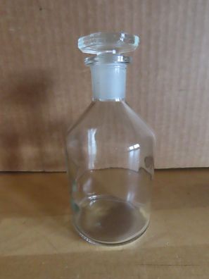 ApothekerFlasche Glas klar Sechseckiger Glasdeckel NS16 ca. 250ml