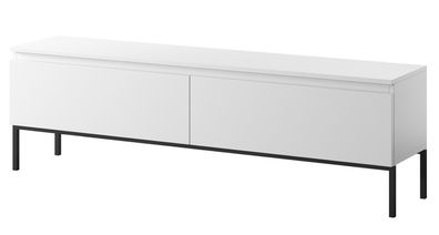 Selsey Bemmi - TV-Schrank Lowboard, Weiß mit schwarzen Beinen, 150 cm