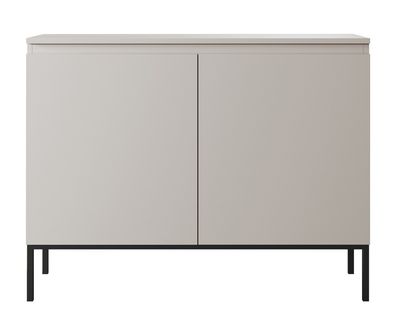 Selsey Bemmi - Sideboard Kommode 2-trig, Beige mit schwarzen Beinen, 100 cm