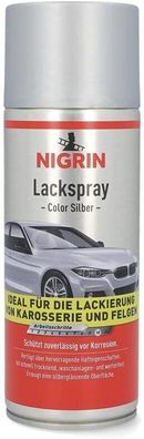 Nigrin 74110 Lackspray Autolack Rostschutz Karosserie Felgen Silber 400 ml