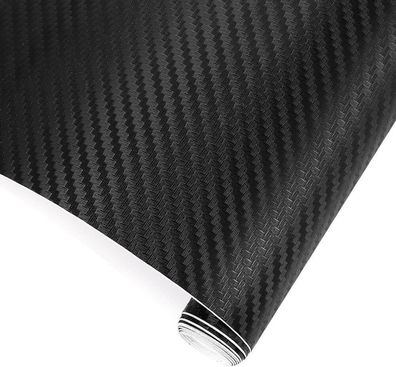 TRIXES Premium Autofolie 3D Struktur Carbon Vinyl Folie Schwarz 1500 mm x 300 mm