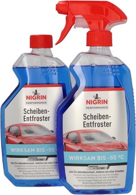 NIGRIN 73972 Scheibenentfroster Scheibenfrostschutz Enteiser 2er Pack 2 x 500 ml