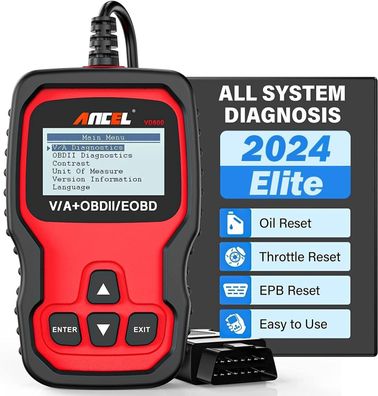 Ancel VD500 OBD2 Diagnosegerät Fehlercodes Auslesen und Löschen Motor EPB ABS