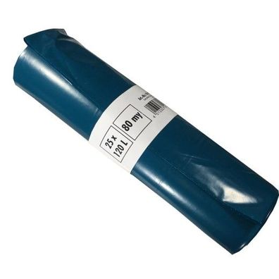 Abfallsäcke 120l blau, LDPE, 80 my, 25 St. Rolle,