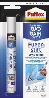 Pattex Perfektes Bad Fugenstift Fugenweiß hohe Deckkraft Marker weiß 7 ml