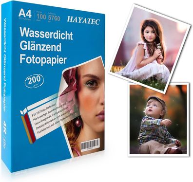 100 Blatt Fotopapier A4 hochglänzend Tintenstrahldrucker 200g/mÂ² Photopapier