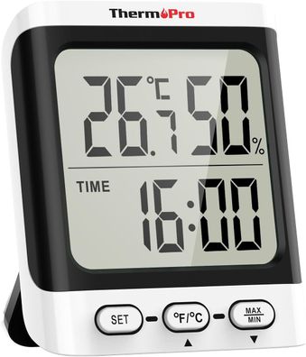 ThermoPro TP152 Thermometer Innenraum Hygrometer 0.5? Präzise Raumthermometer